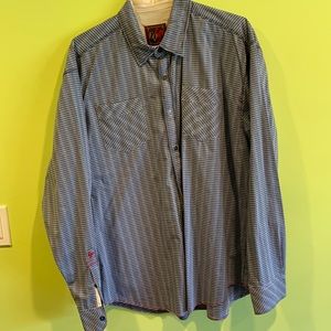 EQ BLUE PLAID LONG SLEEVE BUTTON DOWN